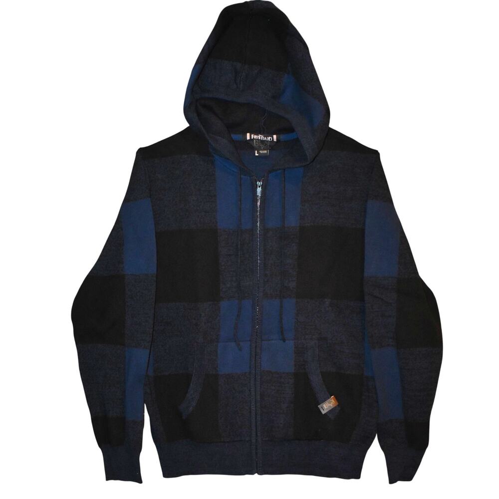 NWT LG * Mens Zip Front Knit Sweater with Hoodie * Rocawear